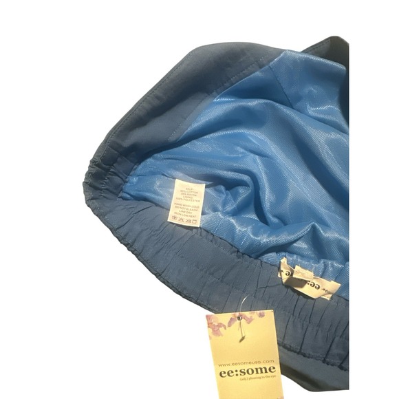 Eesome Blue Scallop Hem shorts plus 1x lined NWT Preppy Casual - Picture 5 of 6
